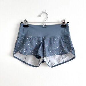 lululemon Speed Short Grey Blue Confetti Running Short Short Size 2